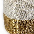 プラスチックサイザルバッグ6x8 ミルク缶 ツートーン ワンハンドル ゴールドxクリア クリアハンドル