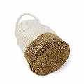 プラスチックサイザルバッグ6x8 ミルク缶 ツートーン ワンハンドル ゴールドxクリア クリアハンドル