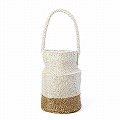 プラスチックサイザルバッグ6x8 ミルク缶 ツートーン ワンハンドル ゴールドxクリア クリアハンドル
