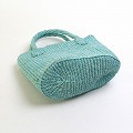 サイザルバッグ楕円底8x4x6 ミント