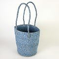 ミックスアクリルサイザルバッグ10x12 ダイヤ 青 25SS一点物 @9200→7360円