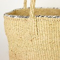 ラフィアサイザルバッグ9インチ アップサイクルプラスチック縁 マルチホワイト 25SS一点物 @6500→5200円