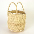 ラフィアサイザルバッグ9インチ アップサイクルプラスチック縁 マルチホワイト 25SS一点物 @6500→5200円