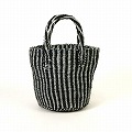 サイザルバッグ共手ミニ スタンディング 黒xグレー 25SS一点物 @4200→3360円