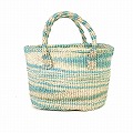 タイダイサイザルバッグ楕円底9x5x7 ミント 25SS一点物 @6200→4960円