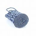 アクリルサイザルバッグ8x10 ミニ三角 濃紺xサックス 25SS一点物 @8000→6400円