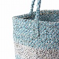 プラスチックサイザルバッグ8インチ チェッカー シルバーxミント 25SS一点物 @6000→4800円