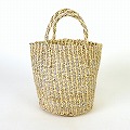 ラフィアプラスチックサイザルバッグミニ スタンディング ゴールド 25SS一点物 @5000→4000円