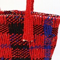 【受注商品】アクリルサイザルバッグ共手8インチ マサイシュカ 赤x黒x濃紺