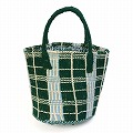 【受注商品】アクリルサイザルバッグ共手8インチ マサイシュカ ダークグリーンxサックスx白