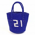 【受注商品】アクリルサイザルバッグ共手8インチ 21番 青