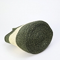 サイザルバッグ9インチ ヘリンボーン編みセンター オリーブxクリーム
