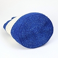 【受注商品】サイザルバッグ9インチ ヘリンボーン編みセンター 青x生成