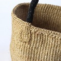 サイザルインテリアかご ボルガ風 カーキx黒革
