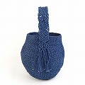 サイザルバッグ0x12 サイザルマクラメ一本ハンドル 濃紺