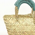 アブダドームかご S 革ハンドル マラカイト