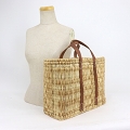 ストローカゴ 大 平革ぐるりハンドル ナチュラル