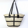 タザ楕円 M 革クロスデコレーション 細ハンドル 黒革 25SS一点物 @20000→16000円