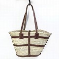 タザ楕円 M 革クロスデコレーション 細ハンドル 焦げ茶革 25SS一点物 @20000→16000円
