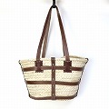 タザ楕円 S 革クロスデコレーション 細ハンドル 焦げ茶革 25SS一点物 @19000→15200円