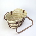 タザ楕円 SS 革クロスデコレーション 細ハンドル 焦げ茶革 25SS一点物 @17000→13600円