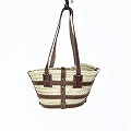 タザ楕円 SS 革クロスデコレーション 細ハンドル 焦げ茶革 25SS一点物 @17000→13600円
