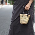 タザ楕円 ミニ 細革ハンドル 黒革