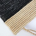 ラフィア2トーンバッグ 平 ナチュラル黒 ナチュラルハンドル 25SS一点物 @6800→5440円