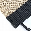 ラフィア2トーンバッグ 平 黒ナチュラル 黒ハンドル 25SS一点物 @6800→5440円