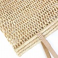 ラフィア編みバッグ 平 ナチュラル 生成革 25SS一点物 @9800→7840円