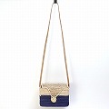 ラフィアボックスカゴ 2トーン ナチュラル紺 生成革 25SS一点物 @11000→8800円