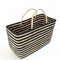 ラフィア横長カゴ ナチュラル黒 25SS一点物 @17000→13600円