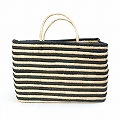ラフィア横長カゴ ナチュラル黒 25SS一点物 @17000→13600円