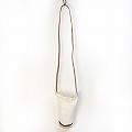 ラフィアトレイ布バッグ 細ショルダー ナチュラル紺 生成革 25SS一点物 @6800→5440円