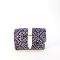ターズ生地 四角ポシェット 小 革ショルダー 紫 25SS一点物 @9000→7200円