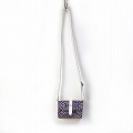 ターズ生地 四角ポシェット 小 革ショルダー 紫 25SS一点物 @9000→7200円