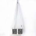 ターズ生地 横長丸ポシェット 小 革ショルダー 黒 25SS一点物 @11000→8800円