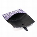 ターズ生地 ぺったりケース 紫 黒革 25SS一点物 @9000→7200円