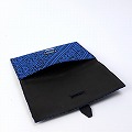 ターズ生地 ぺったりケース 青 黒革 25SS一点物 @9000→7200円