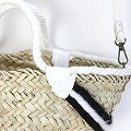 椰子楕円底カゴ ロープデコレーション 白 25SS一点物 @12000→9600円