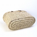 パーム楕円かご 上穴透かし 平革ハンドル 焦げ茶