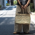 アブダドーム楕円かご 1本ハンドル 縁折り返し