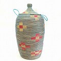 セネガルカゴ 蓋つき ブロック花柄 18SS一点 @17500→14000
