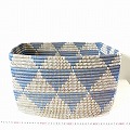 セネガルカゴ 四角 三角段々柄 大 白ラベンダー 20SS一点 @12000→9600