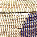 セネガル 蓋付き幅広カゴ お家柄 白紺 24SS一点物 @12000→9600
