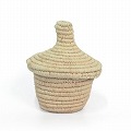 ラフィア蓋つきインテリアかご ミニ
