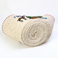 チュニジア刺繍バスケット 丸底 ハンドル 黄