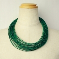 革ひも22本ネックレス 緑