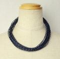 革ひも22本ネックレス 青 一点物