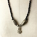 エチオピアクロス黒ビーズネックレス 2615 一点物